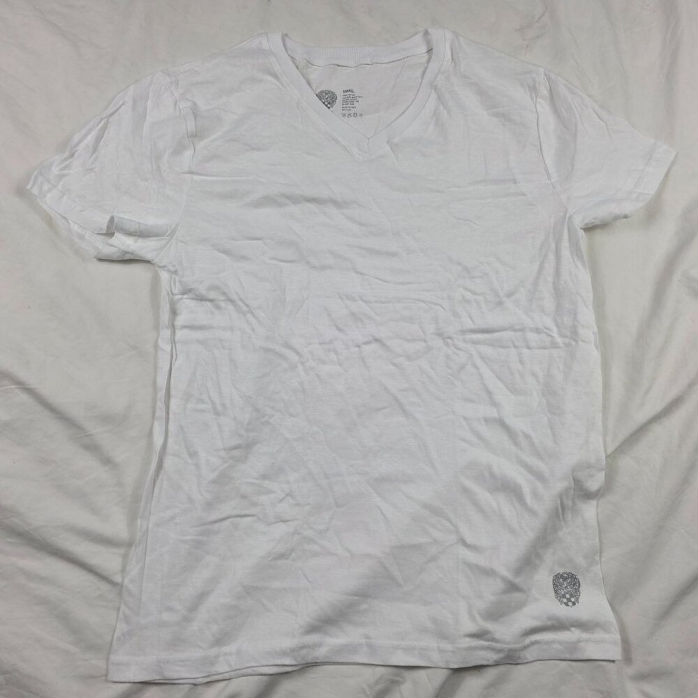Vince Camuto Mens Size Small White V Neck T Shirt 100% Cotton Casual Lightweight